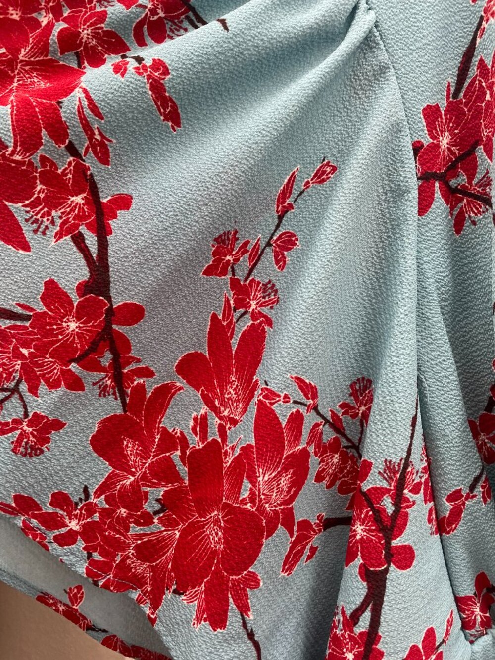 NEW Kiyonna Blue Floral Wrap Top – Plus Size 0X - Picture 4 of 7
